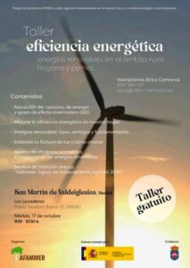 Cartel taller eficiencia energética
