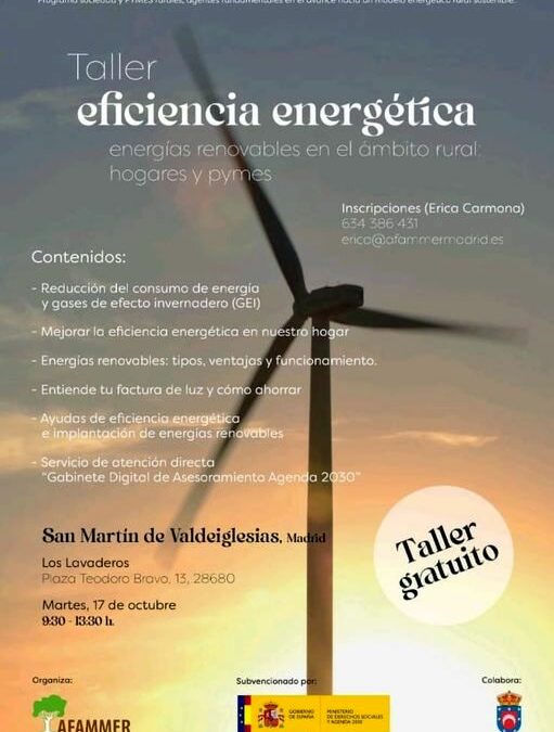 Cartel taller eficiencia energética