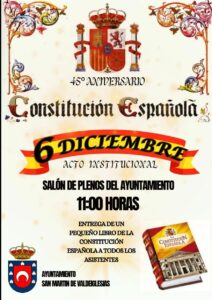 Cartel del acto conmemorativo de la aprobación de la Constitución Española.