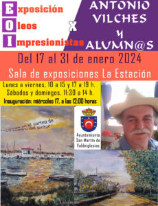 Exposición de cuadros impresionistas. Antonio Vilches y alumnos